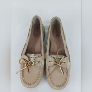 Sperry Topsiders Womens Deck Shoes Gold Cream 7.5 M